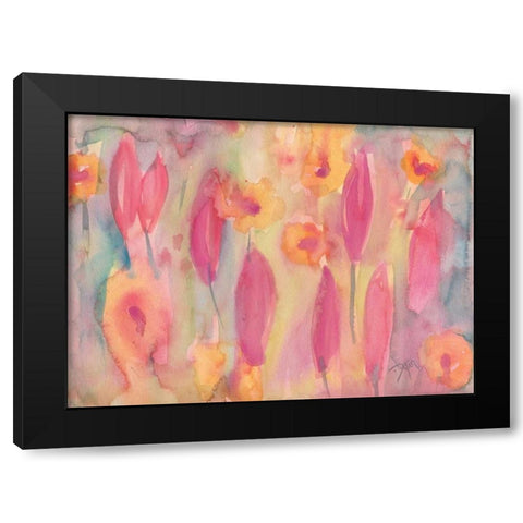 Snow Flowers II Black Modern Wood Framed Art Print with Double Matting by Dyer, Beverly