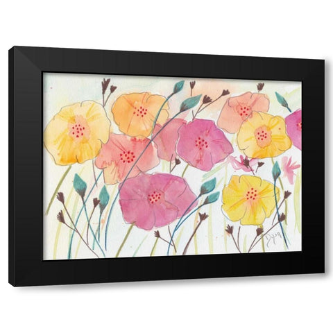 Spring Party II Black Modern Wood Framed Art Print with Double Matting by Dyer, Beverly