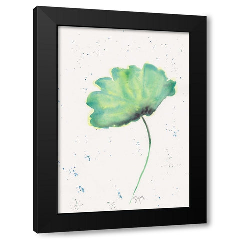 Blue Green Poppy 2 Black Modern Wood Framed Art Print with Double Matting by Dyer, Beverly