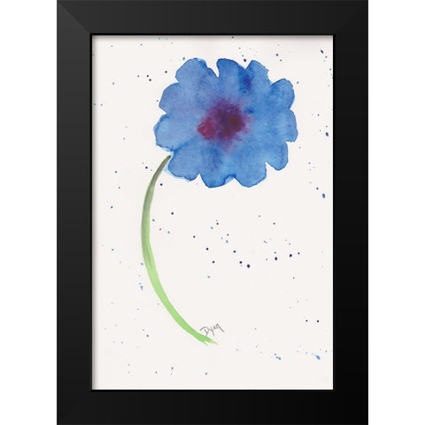 Blue Poppy 1 Black Modern Wood Framed Art Print by Dyer, Beverly