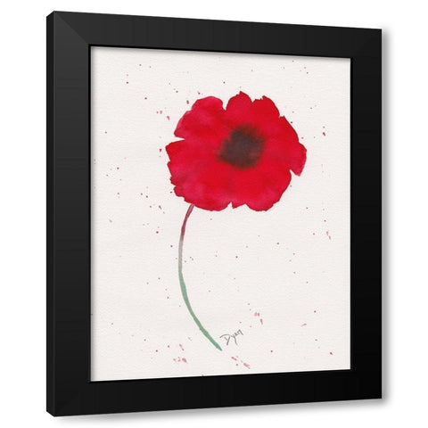 Red Poppy 1 Black Modern Wood Framed Art Print with Double Matting by Dyer, Beverly