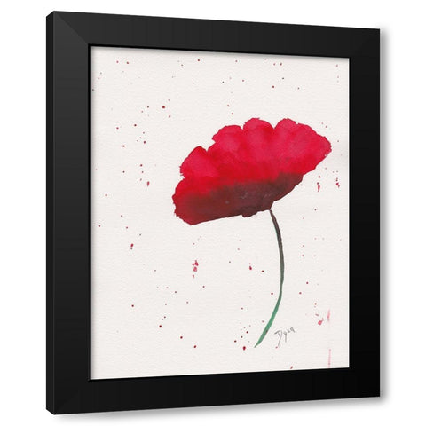 Red Poppy 2 Black Modern Wood Framed Art Print with Double Matting by Dyer, Beverly
