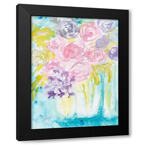 Flower Market Black Modern Wood Framed Art Print with Double Matting by Dyer, Beverly