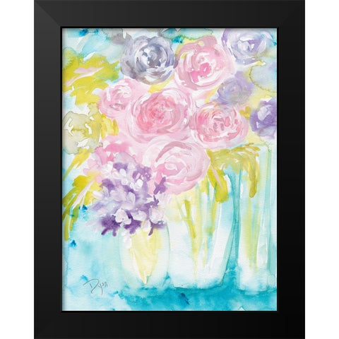 Flower Market Black Modern Wood Framed Art Print by Dyer, Beverly