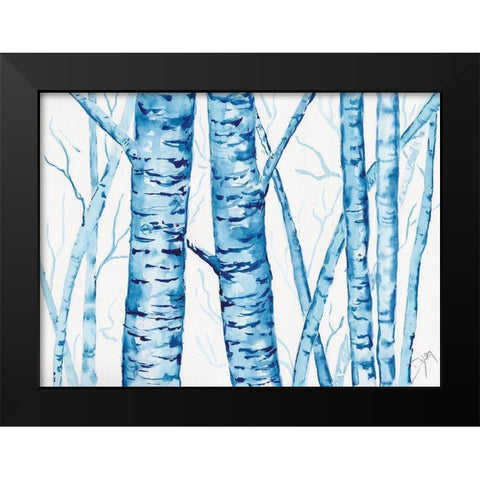 Cool Blue Forest Black Modern Wood Framed Art Print by Dyer, Beverly