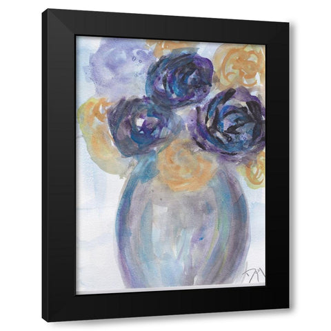 Soft florals 2018 Tranquility Black Modern Wood Framed Art Print by Dyer, Beverly