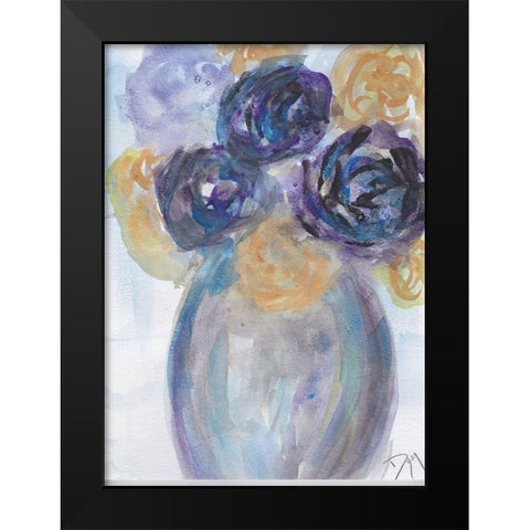 Soft florals 2018 Tranquility Black Modern Wood Framed Art Print by Dyer, Beverly