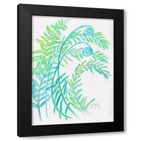 Floral Fern I Black Modern Wood Framed Art Print by Dyer, Beverly