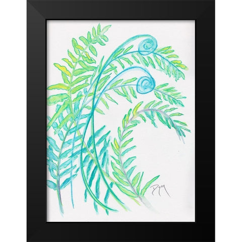 Floral Fern I Black Modern Wood Framed Art Print by Dyer, Beverly