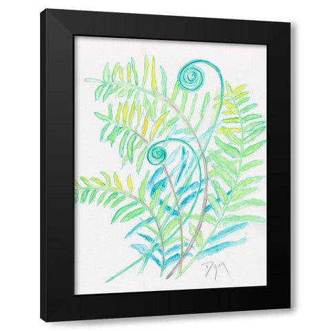 Floral Fern II Black Modern Wood Framed Art Print with Double Matting by Dyer, Beverly