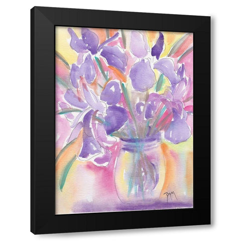 Dutch Iris Black Modern Wood Framed Art Print by Dyer, Beverly