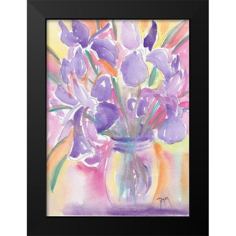 Dutch Iris Black Modern Wood Framed Art Print by Dyer, Beverly