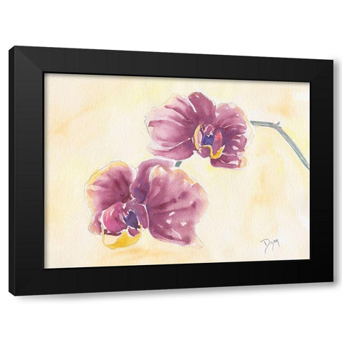 Graceful Orchid Black Modern Wood Framed Art Print with Double Matting by Dyer, Beverly