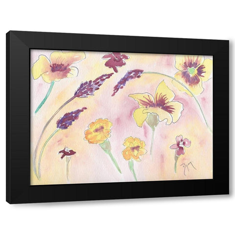 Graceful Blossoms Black Modern Wood Framed Art Print by Dyer, Beverly