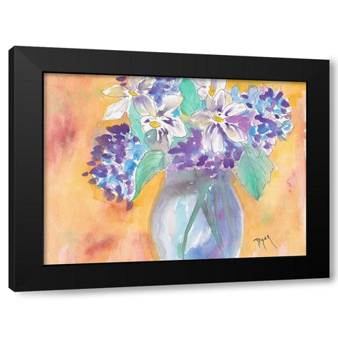 Gardenia and Hydrangea Black Modern Wood Framed Art Print with Double Matting by Dyer, Beverly