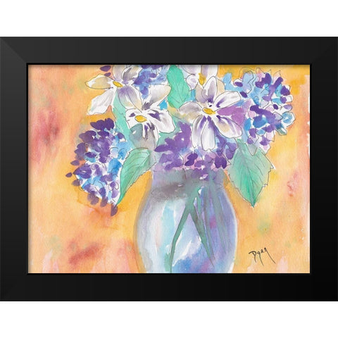 Gardenia and Hydrangea Black Modern Wood Framed Art Print by Dyer, Beverly