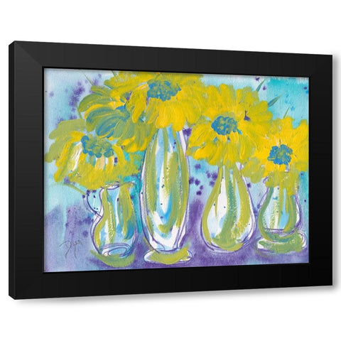 Sunflower Black Modern Wood Framed Art Print by Dyer, Beverly