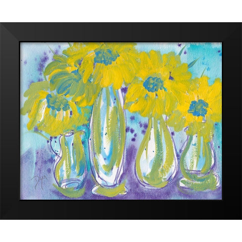 Sunflower Black Modern Wood Framed Art Print by Dyer, Beverly