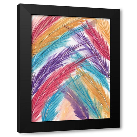 Paint Swatches Feathers Black Modern Wood Framed Art Print by Dyer, Beverly
