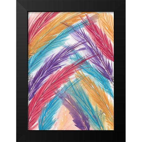 Paint Swatches Feathers Black Modern Wood Framed Art Print by Dyer, Beverly