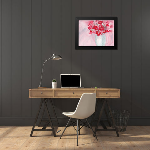 Cherry Blossom Bouquet Black Modern Wood Framed Art Print by Dyer, Beverly