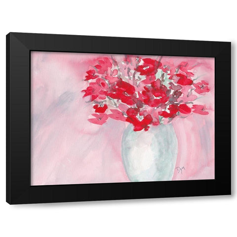 Cherry Blossom Bouquet Black Modern Wood Framed Art Print with Double Matting by Dyer, Beverly