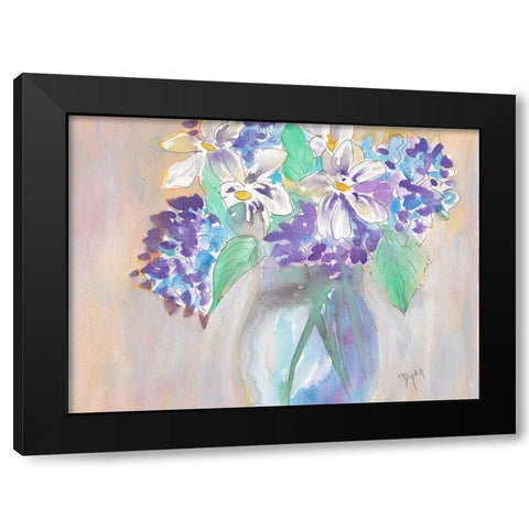 Gardenia and Hydrangea Black Modern Wood Framed Art Print by Dyer, Beverly