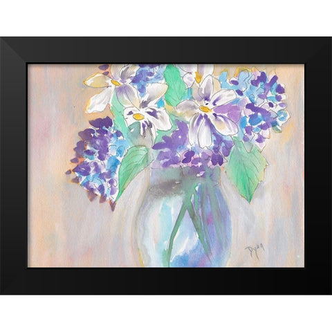Gardenia and Hydrangea Black Modern Wood Framed Art Print by Dyer, Beverly
