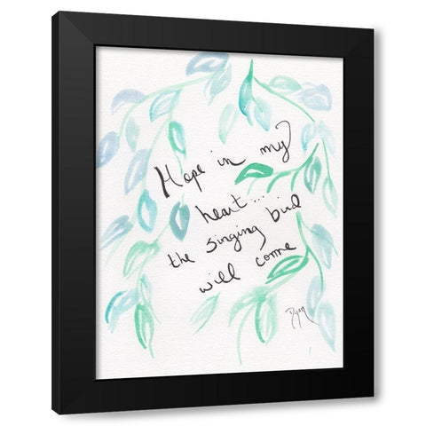Sentiment Hope Black Modern Wood Framed Art Print with Double Matting by Dyer, Beverly
