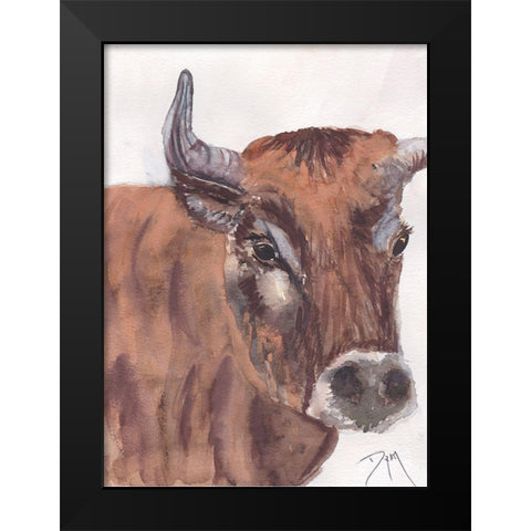 Fryer the Ox Black Modern Wood Framed Art Print by Dyer, Beverly