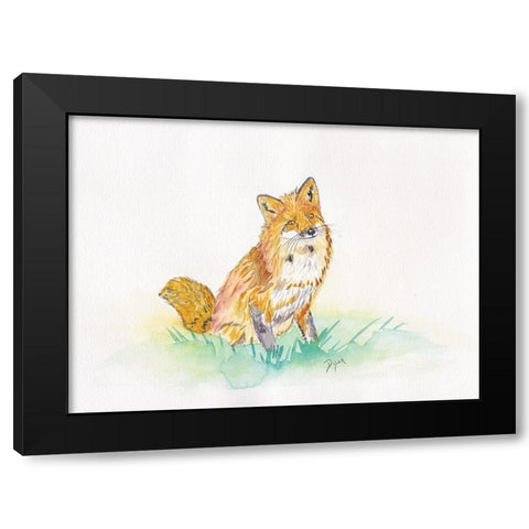 Golden Fox Black Modern Wood Framed Art Print with Double Matting by Dyer, Beverly