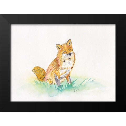 Golden Fox Black Modern Wood Framed Art Print by Dyer, Beverly