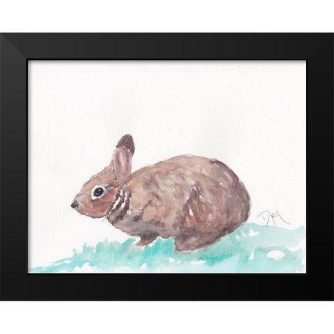 Bunny Black Modern Wood Framed Art Print by Dyer, Beverly