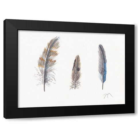 Feather Collection Black Modern Wood Framed Art Print by Dyer, Beverly