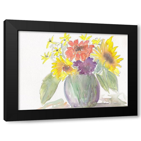 Sunny Bouquet Black Modern Wood Framed Art Print with Double Matting by Dyer, Beverly