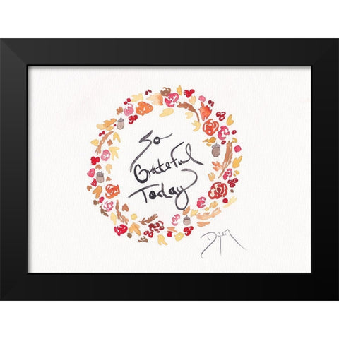 Fall Wreath I Black Modern Wood Framed Art Print by Dyer, Beverly