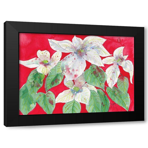 Poinsettias Black Modern Wood Framed Art Print by Dyer, Beverly