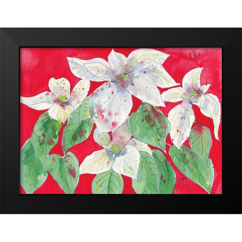Poinsettias Black Modern Wood Framed Art Print by Dyer, Beverly