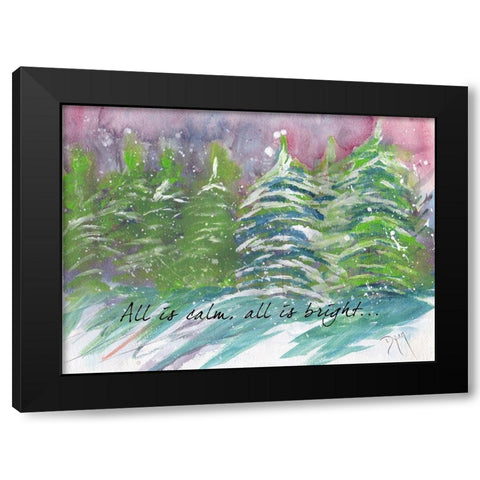 All is Calm All is Bright Black Modern Wood Framed Art Print by Dyer, Beverly