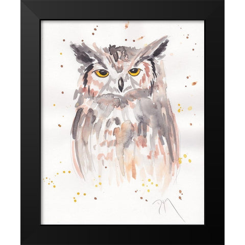 Great-Horned Owl Black Modern Wood Framed Art Print by Dyer, Beverly