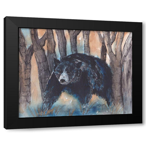 Momma Bear Black Modern Wood Framed Art Print by Dyer, Beverly