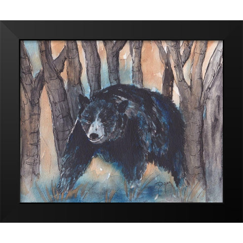 Momma Bear Black Modern Wood Framed Art Print by Dyer, Beverly