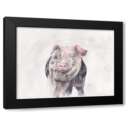 Pig Black Modern Wood Framed Art Print by Dyer, Beverly