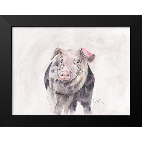 Pig Black Modern Wood Framed Art Print by Dyer, Beverly