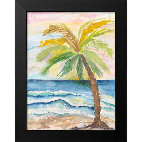 Coastal Palm Black Modern Wood Framed Art Print by Dyer, Beverly