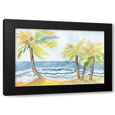 Coastal Serene Black Modern Wood Framed Art Print by Dyer, Beverly