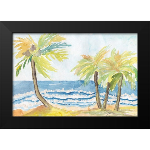 Coastal Serene Black Modern Wood Framed Art Print by Dyer, Beverly