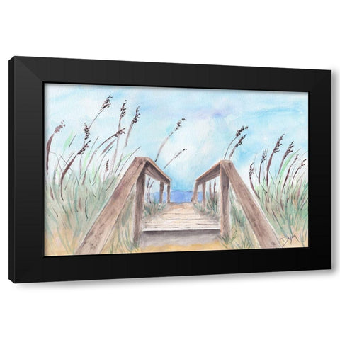 Coastal Heathers Walk Black Modern Wood Framed Art Print by Dyer, Beverly
