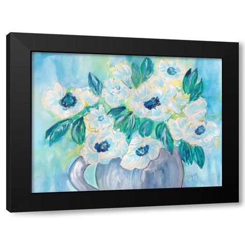 Floral Bouquet Black Modern Wood Framed Art Print with Double Matting by Dyer, Beverly