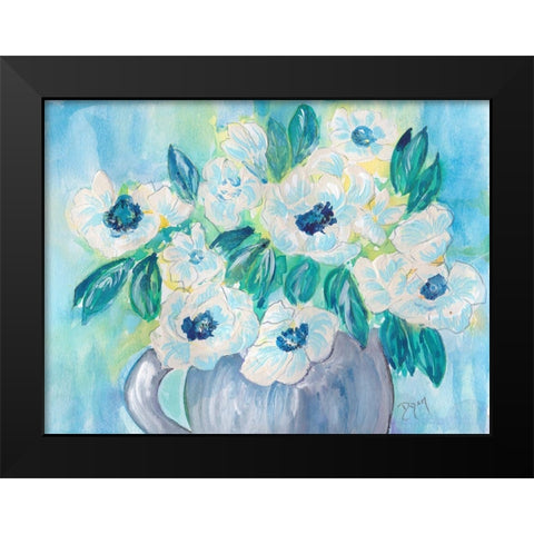Floral Bouquet Black Modern Wood Framed Art Print by Dyer, Beverly